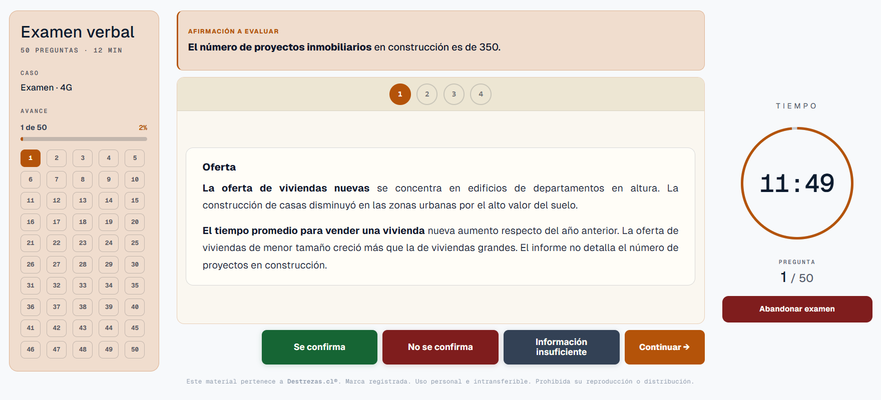 Prueba verbal del simulador