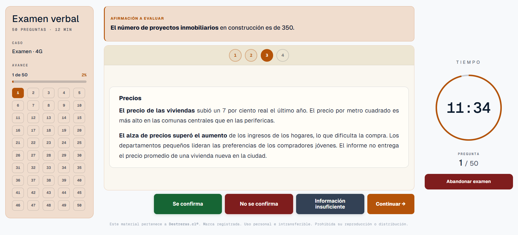 Prueba verbal del simulador