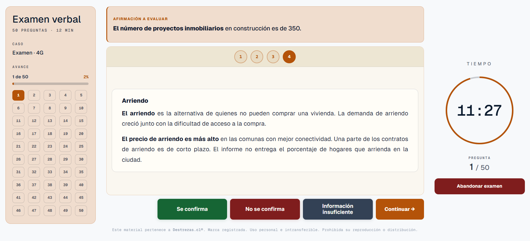 Prueba verbal del simulador